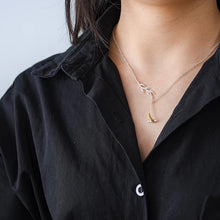Swallow And Willow Branch Asymmetrical Necklace