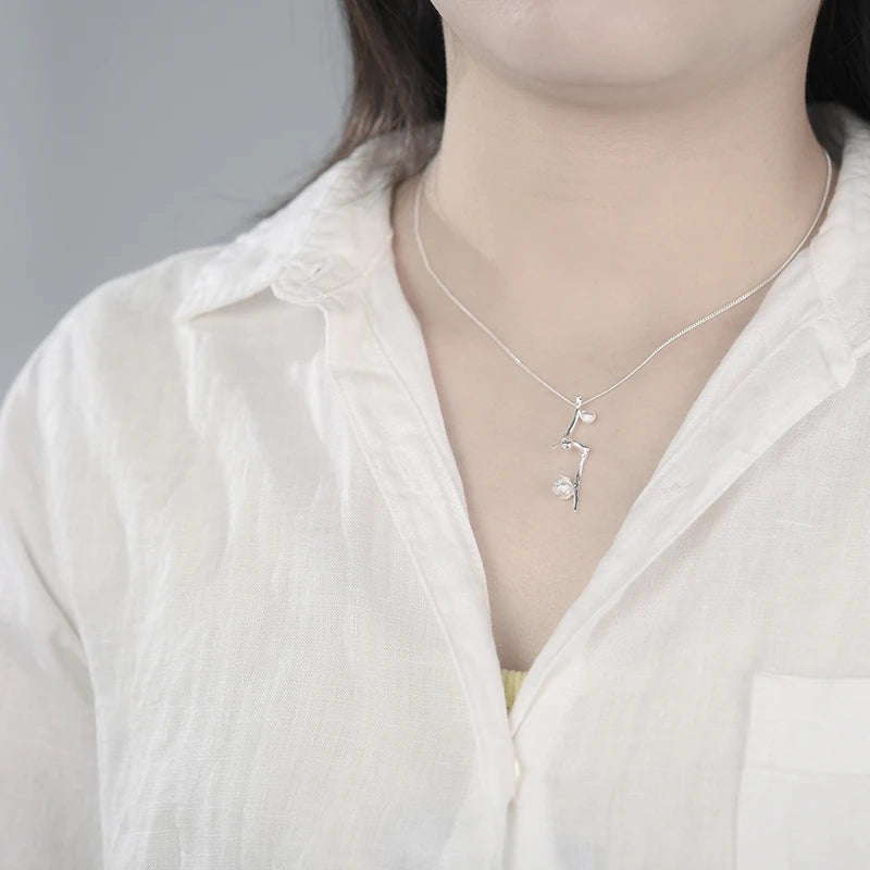 Plum Buds On A Branch Necklace