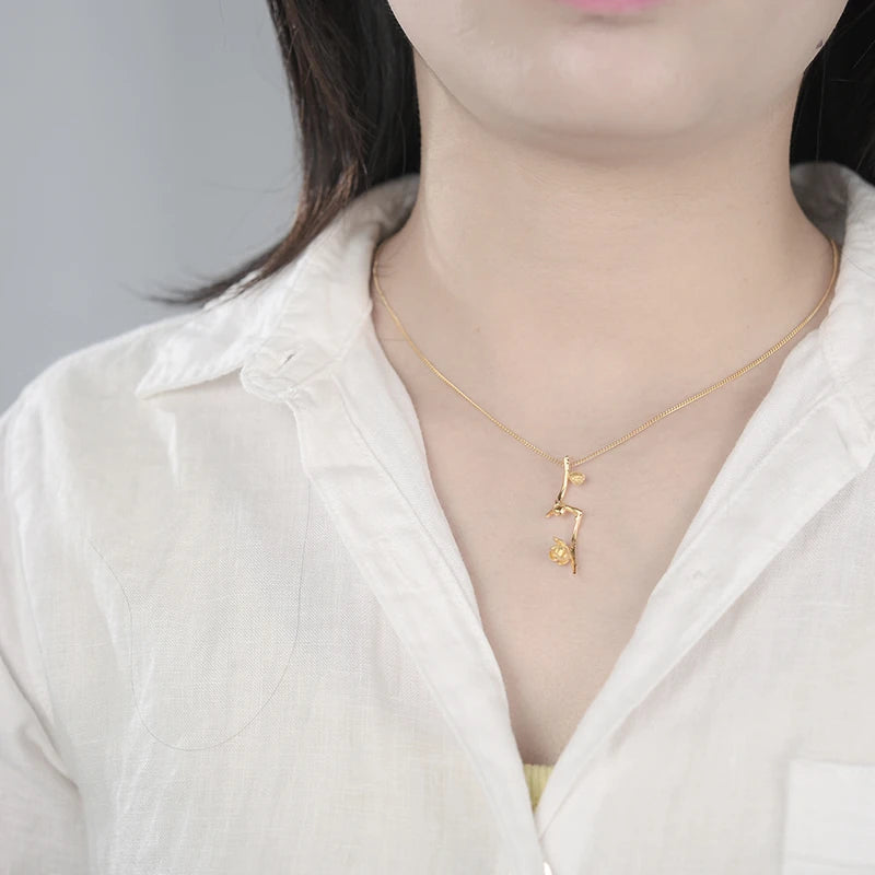 Plum Buds On A Branch Necklace