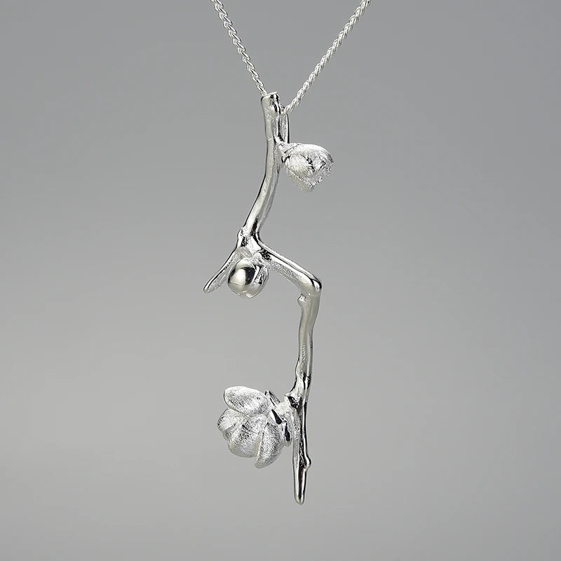 Plum Buds On A Branch Necklace