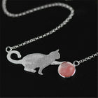 Playful Purrling Natural Gemstone Necklace