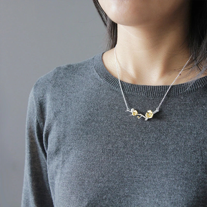 Golden Plum Bloom Necklace