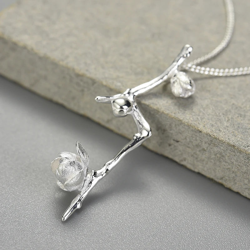 Plum Buds On A Branch Necklace