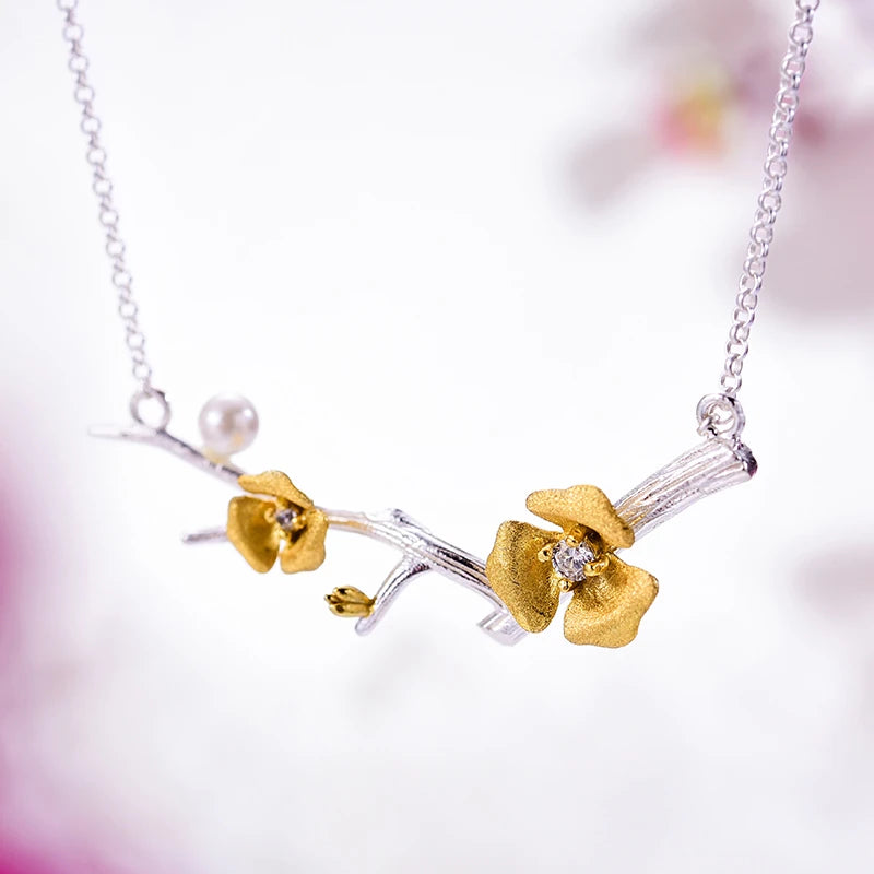 Golden Plum Bloom Necklace