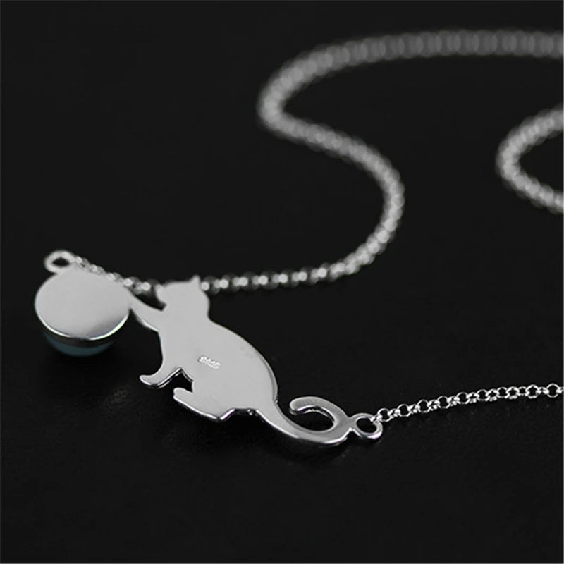 Playful Purrling Natural Gemstone Necklace