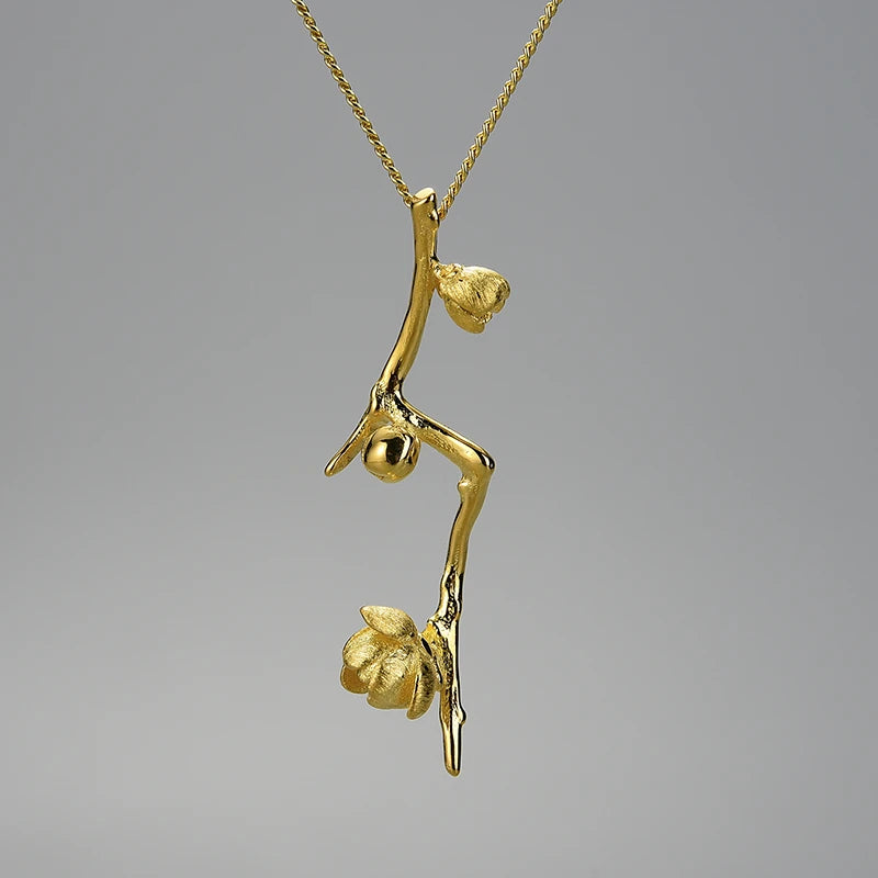 Plum Buds On A Branch Necklace