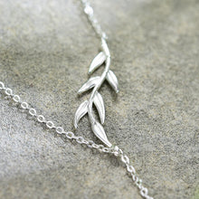 Swallow And Willow Branch Asymmetrical Necklace