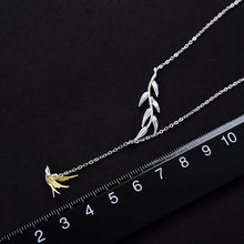 Swallow And Willow Branch Asymmetrical Necklace