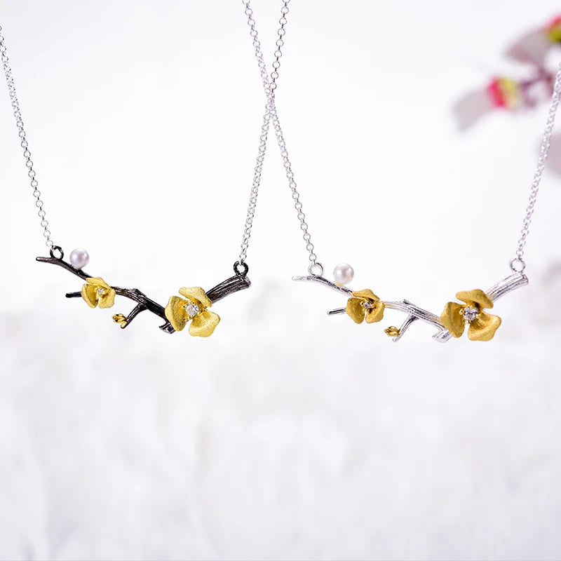 Golden Plum Bloom Necklace