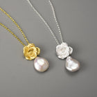 Camellia Flower And Pearl Necklace