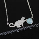 Playful Purrling Natural Gemstone Necklace