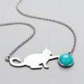 Playful Purrling Natural Gemstone Necklace