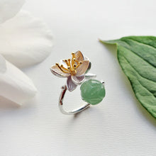 Jade Lotus Whispers Twisted Ring