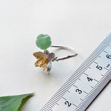 Jade Lotus Whispers Twisted Ring