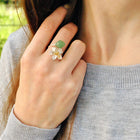 Jade Lotus Whispers Twisted Ring
