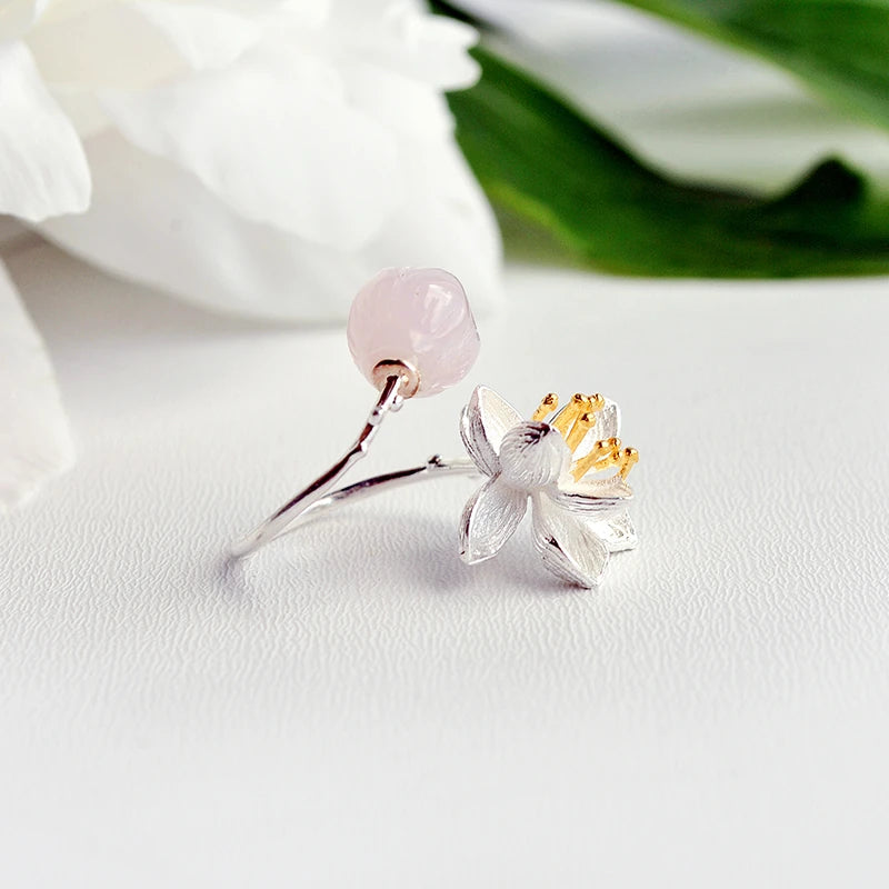 Jade Lotus Whispers Twisted Ring
