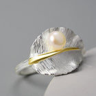 Pearl On A Leaf Ring