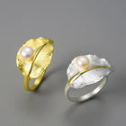 Pearl On A Leaf Ring