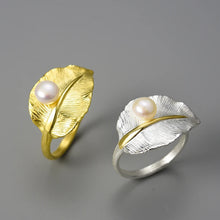 Pearl On A Leaf Ring