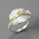 Pearl On A Leaf Ring