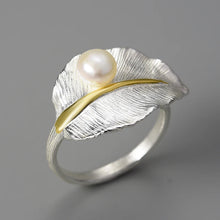 Pearl On A Leaf Ring