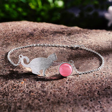 Playful Purrling Natural Gemstone Bracelet