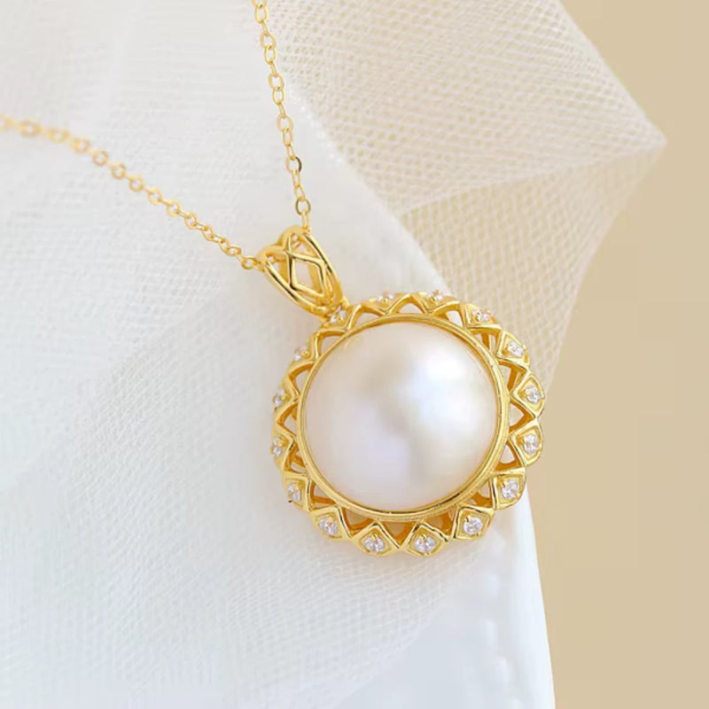 Sunburst Pearl Necklace