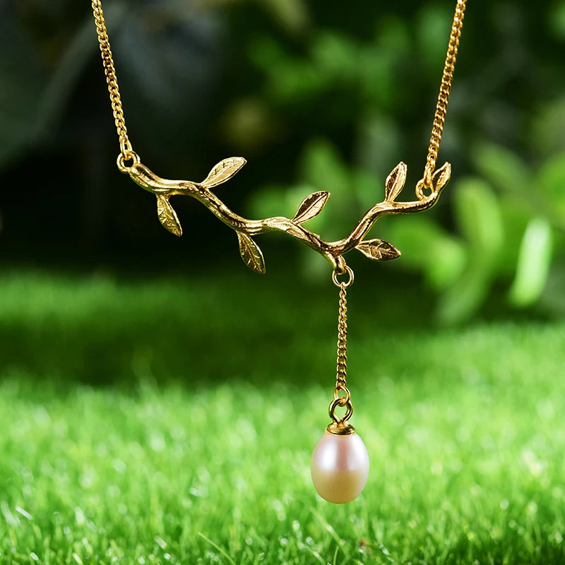 Olive Branch And Pearl Necklace