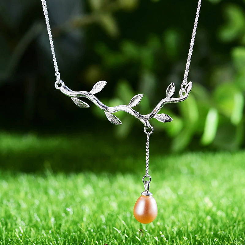 Olive Branch And Pearl Necklace