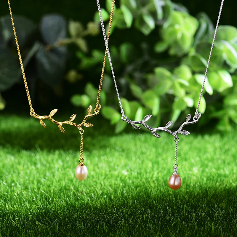 Olive Branch And Pearl Necklace